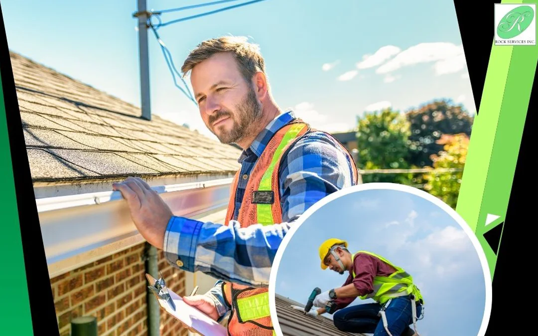 Roofing Expert on ladder looking at roof for problems